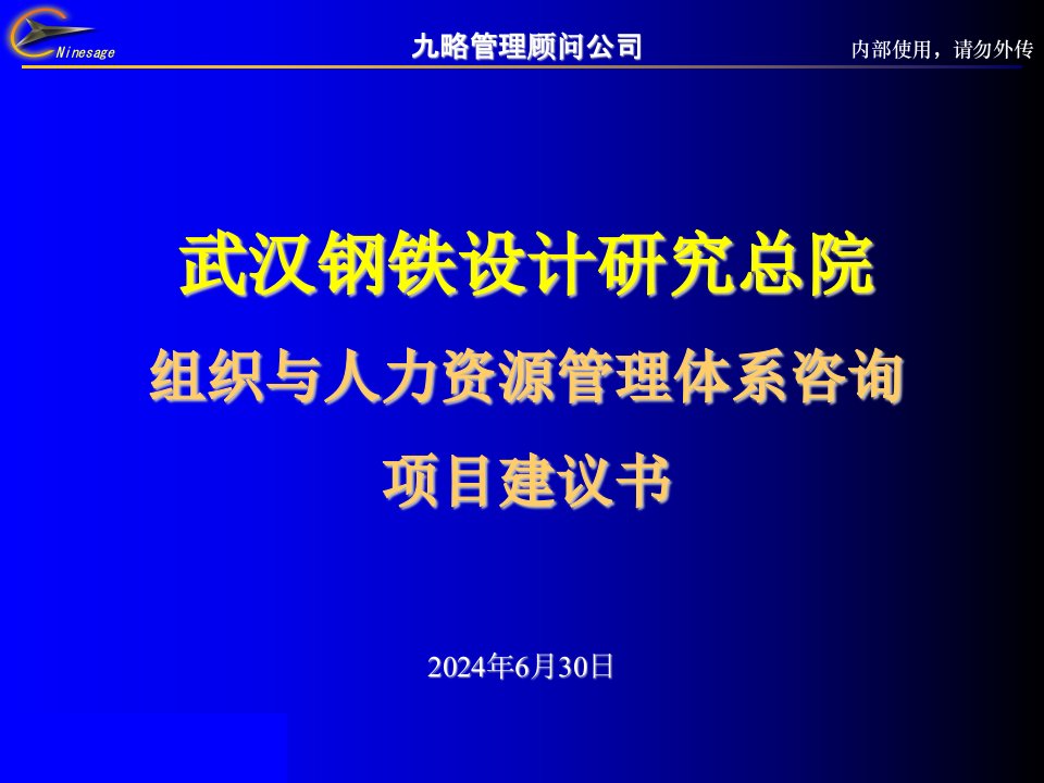 武汉钢铁设计研究院项目建议书