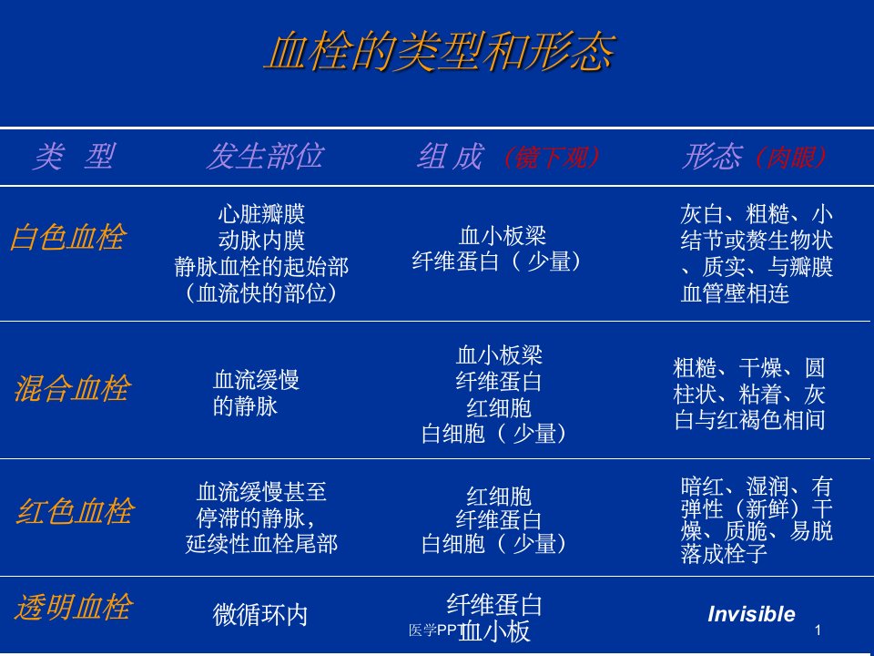 《血栓的类型和形态》PPT课件