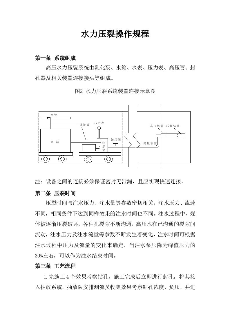 水力压裂操作规程