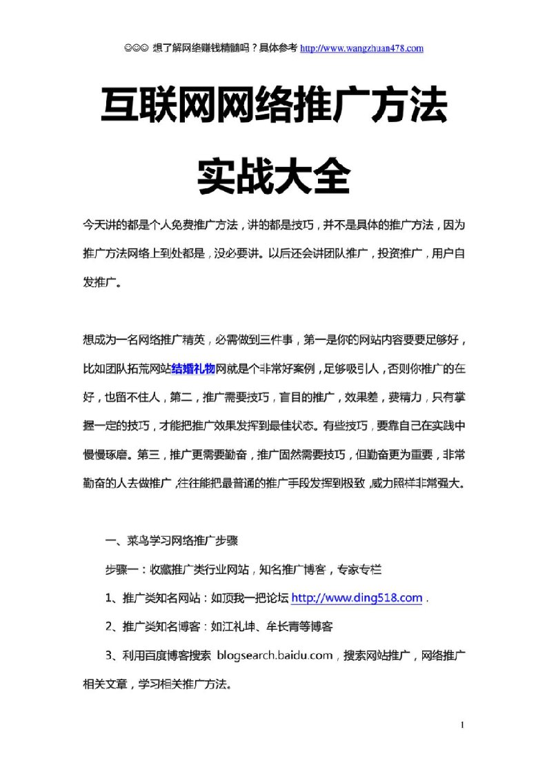 互联网网络推广方法实战大全