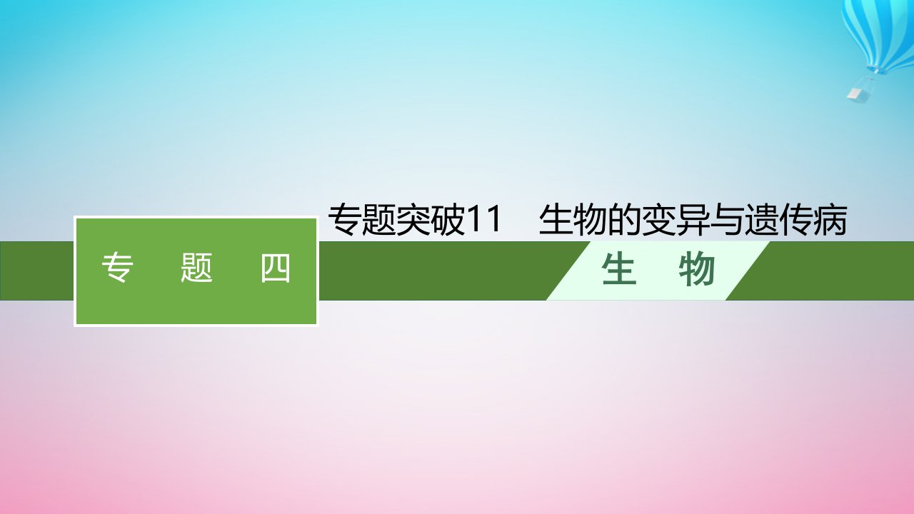 2024高考生物基础知识复习专题突破11生物的变异与遗传参件