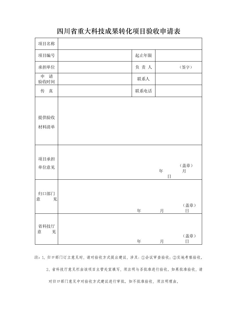 省级重大科技成果转化综合项目验收表验收总结报告格式