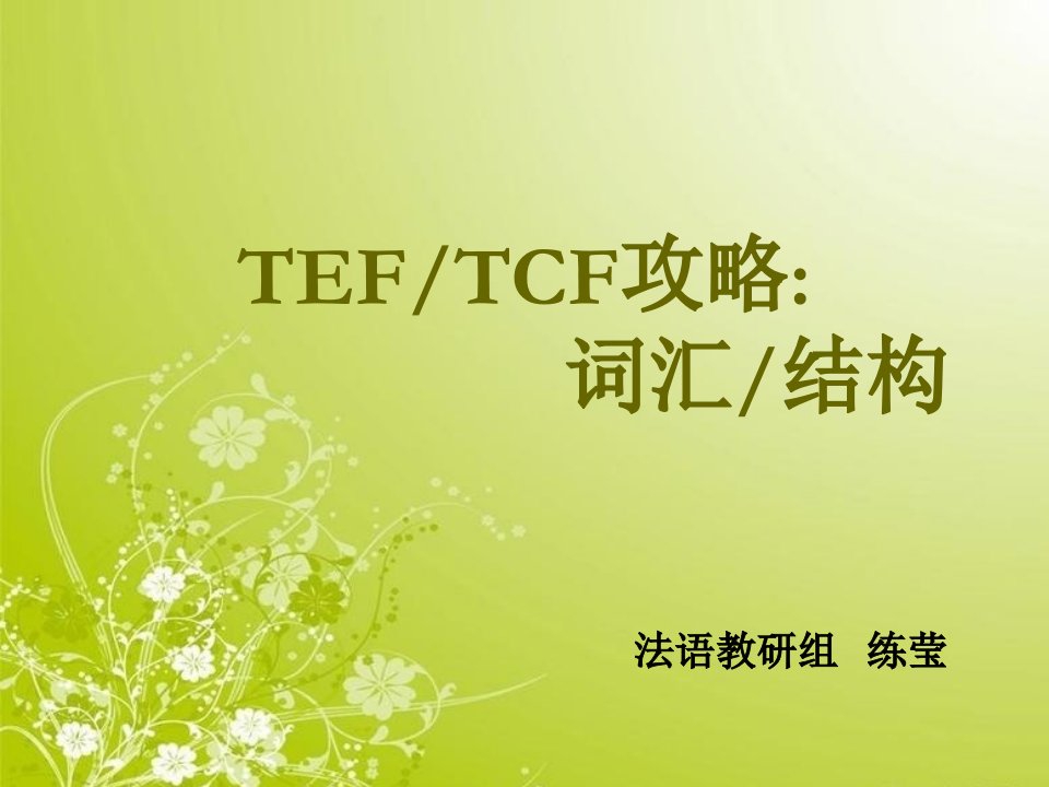 [法语学习]TCFTEF