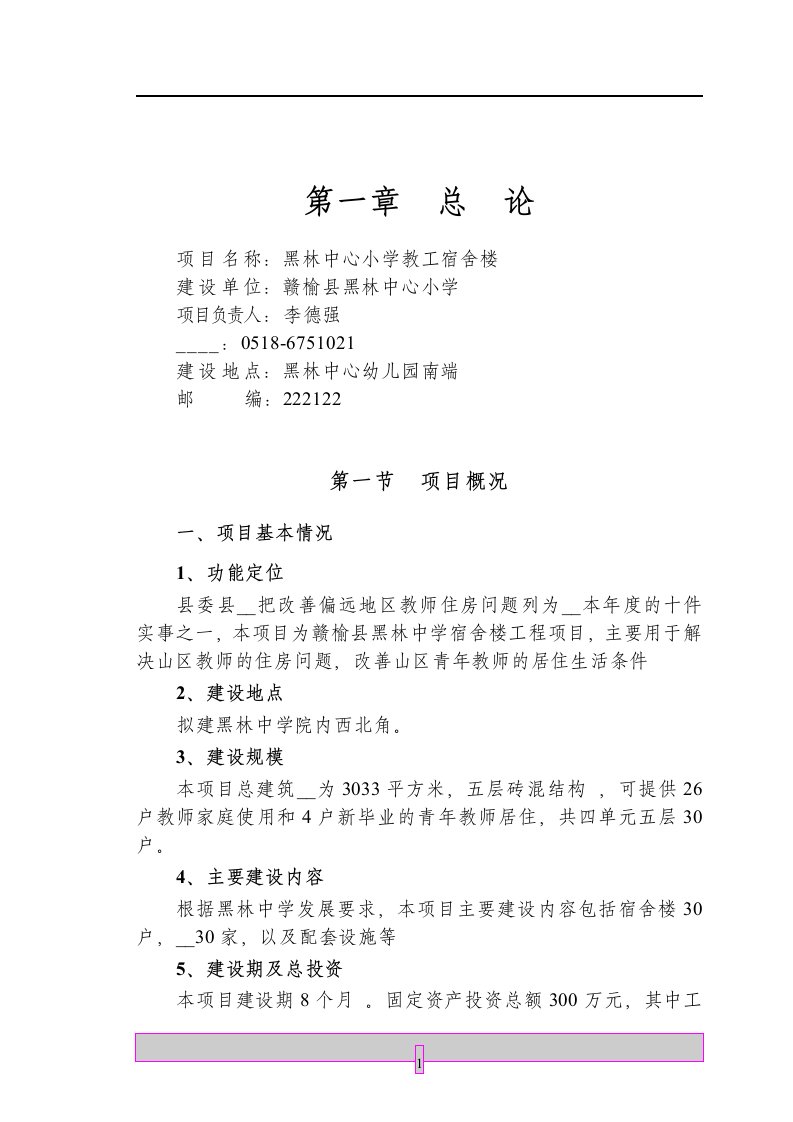 黑林小学项目建议书