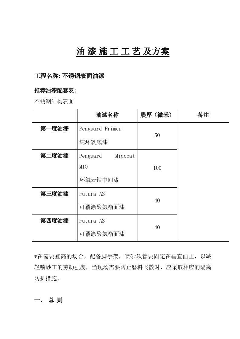 不锈钢表面油漆施工工艺