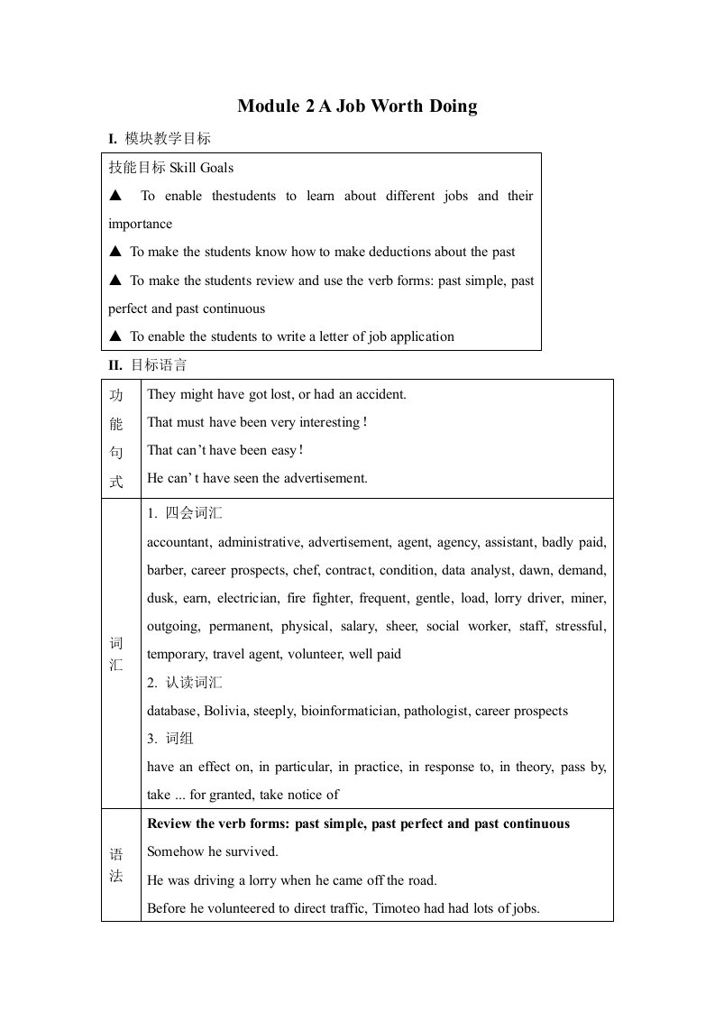 module2ajobworthdoing教案