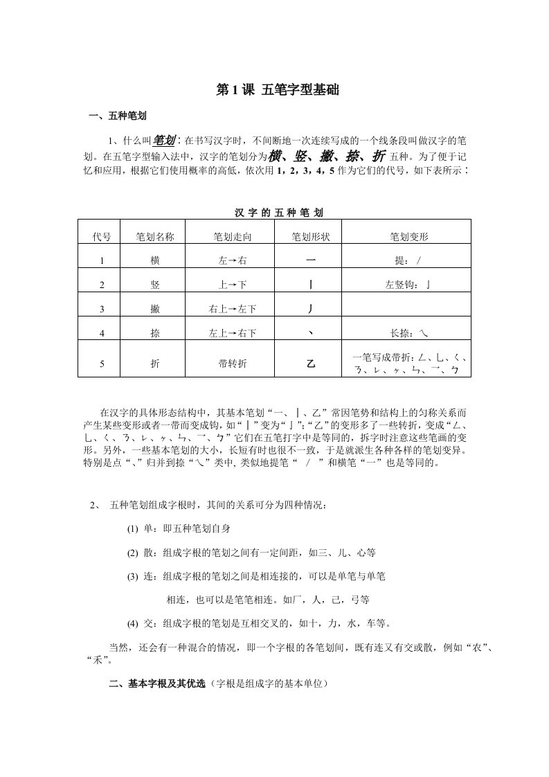 五笔字型基础