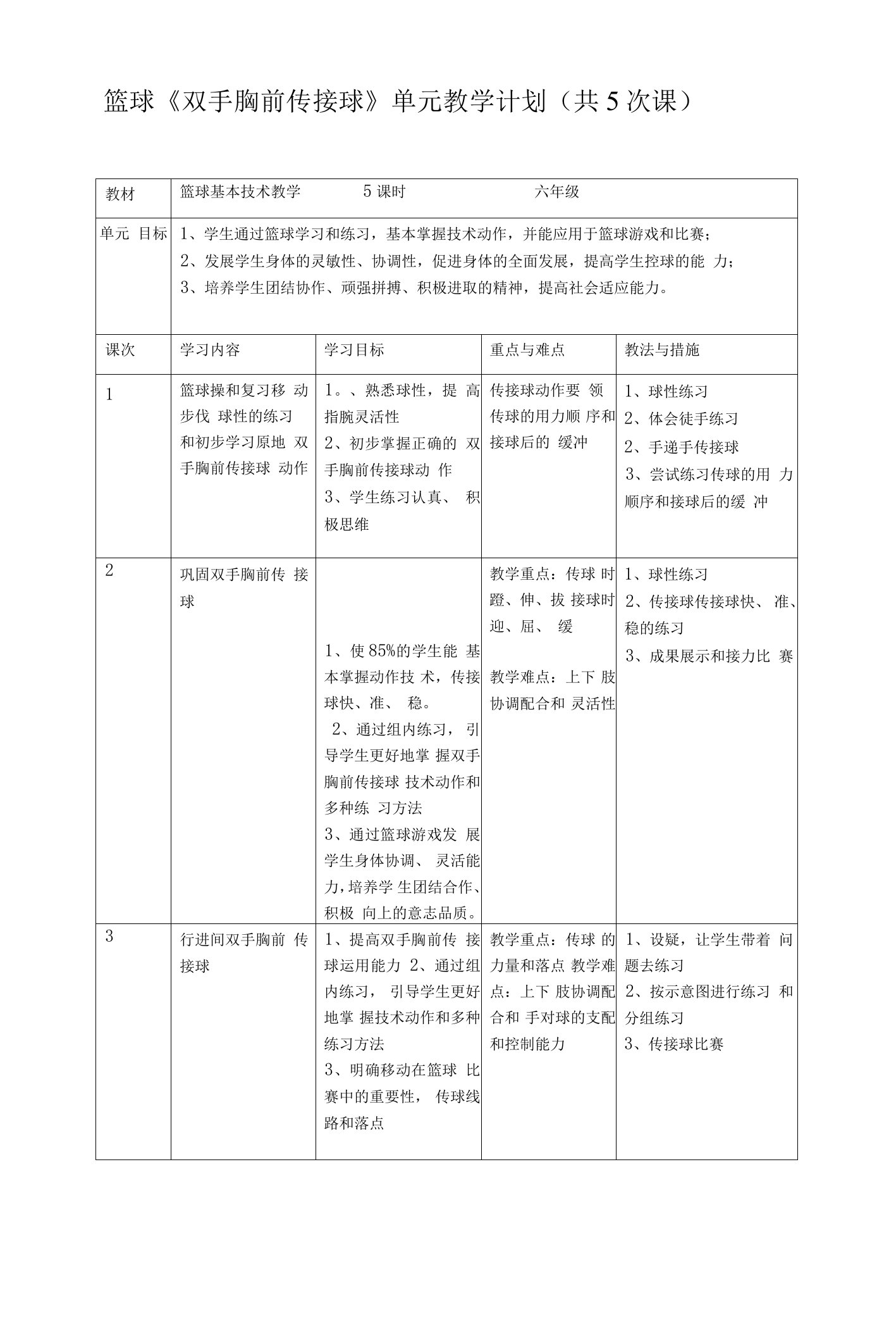 中小幼双手胸前传接球公开课教案教学设计课件试题卷【一等奖】