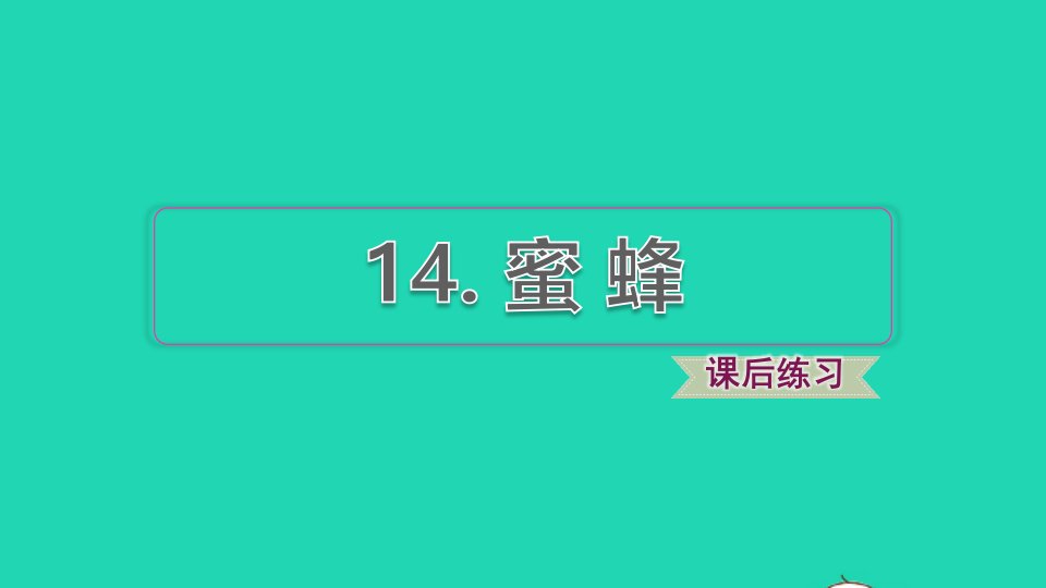 2024三年级语文下册第4单元第14课蜜蜂课后练习课件2新人教版