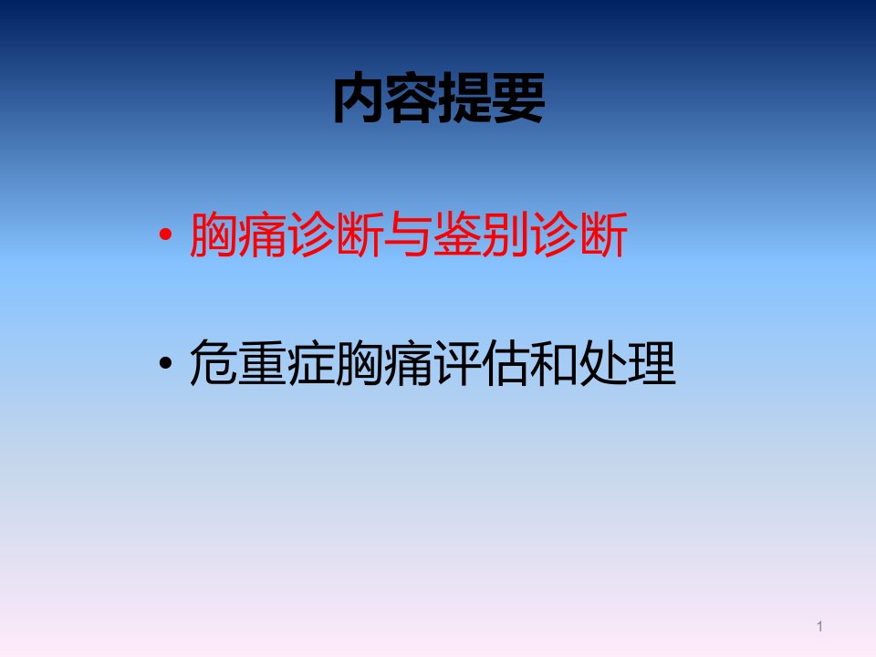 急性胸痛的鉴别及处理PPT课件