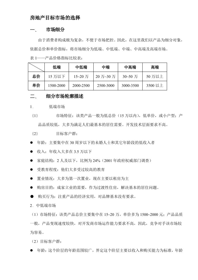 房地产目标市场的选择(DOC13)(1)