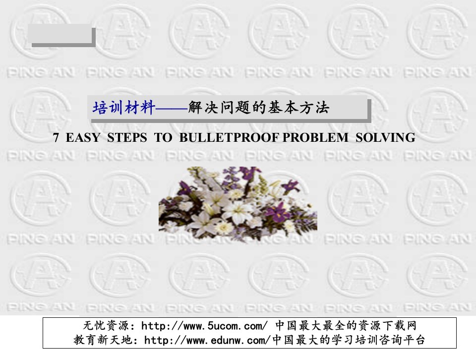 培训材料解决问题的基本方法