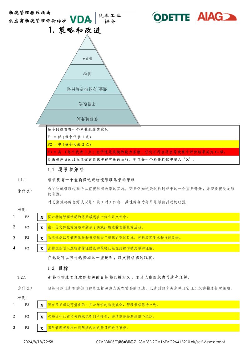 MMOG生产物流-评价标准资料