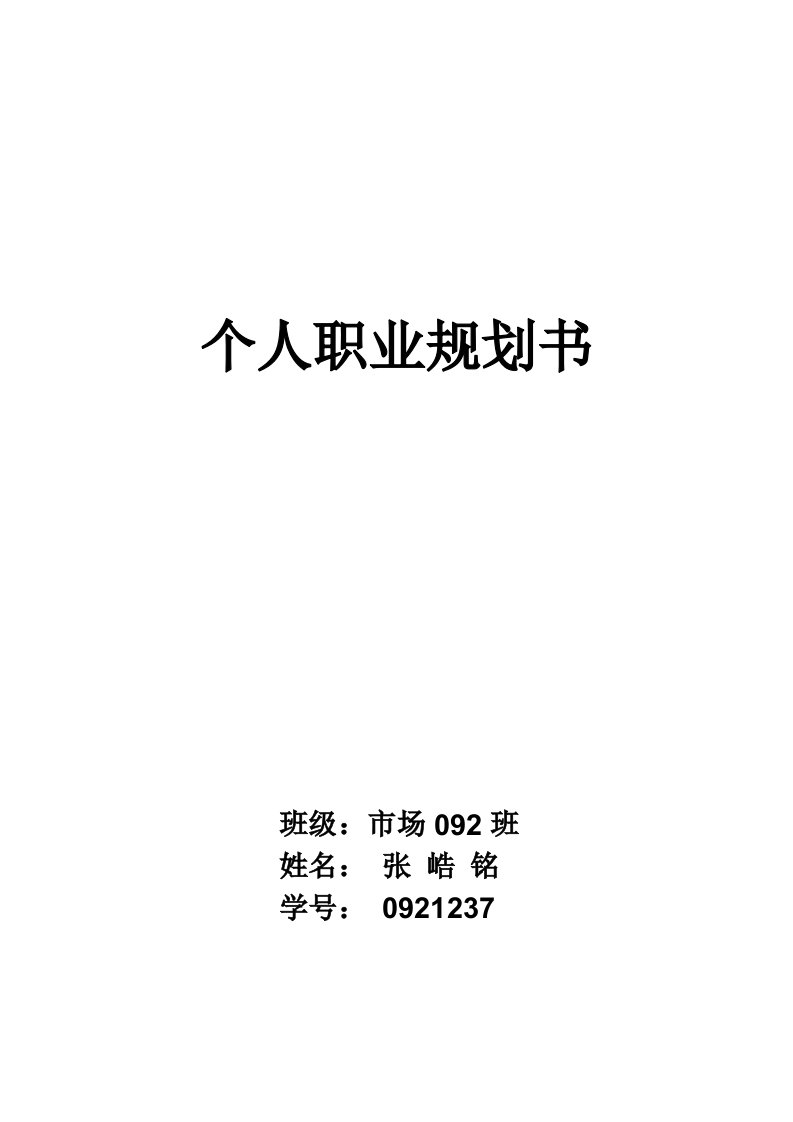 大学生市场营销专业职业生涯规划书