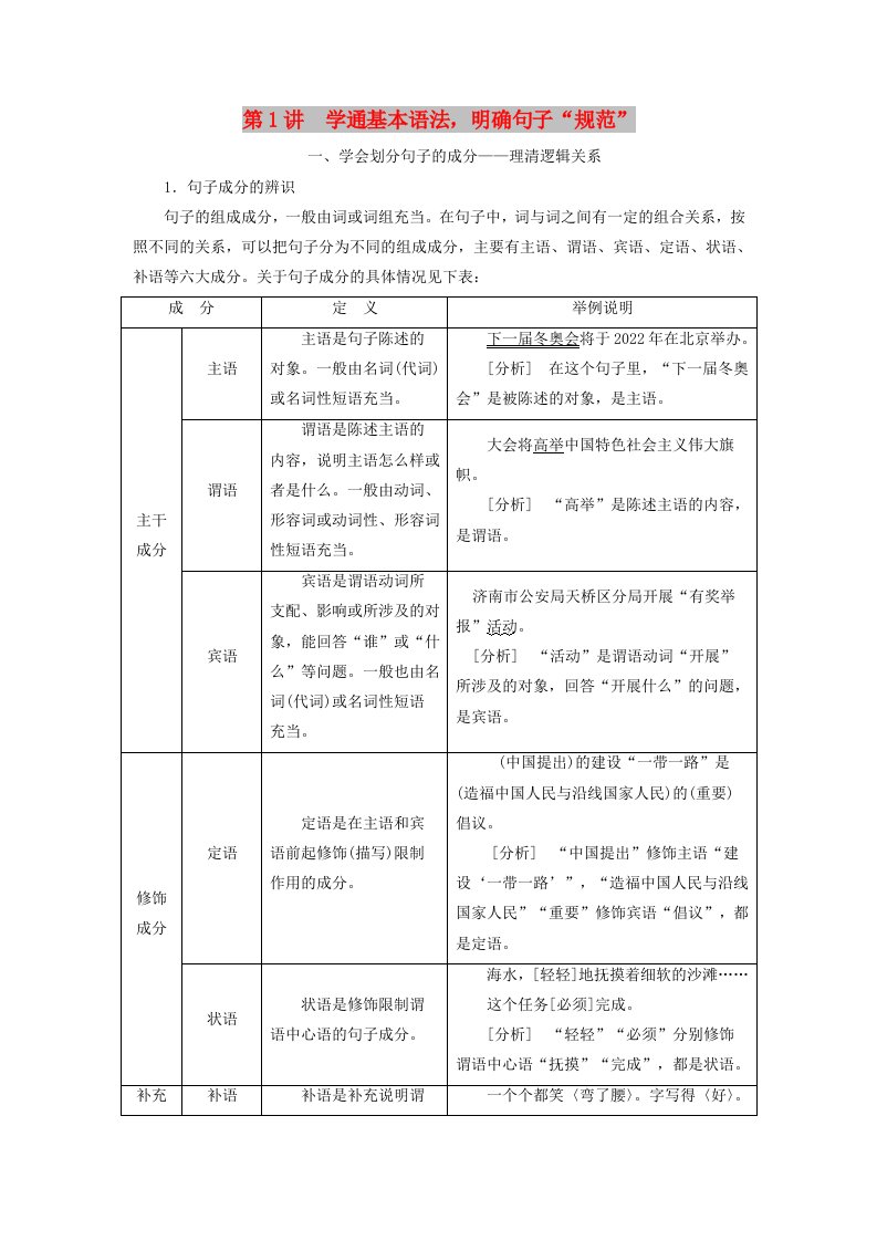 （江苏专版）2020版高考语文一轮复习