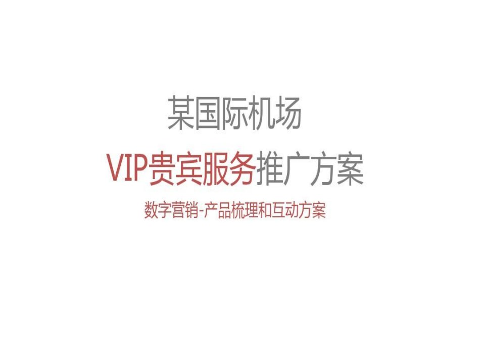 某国际机场VIP贵宾服务推广方案