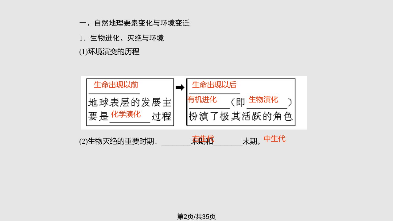 自然地理要素变化及环境变迁自然地理环境整体性