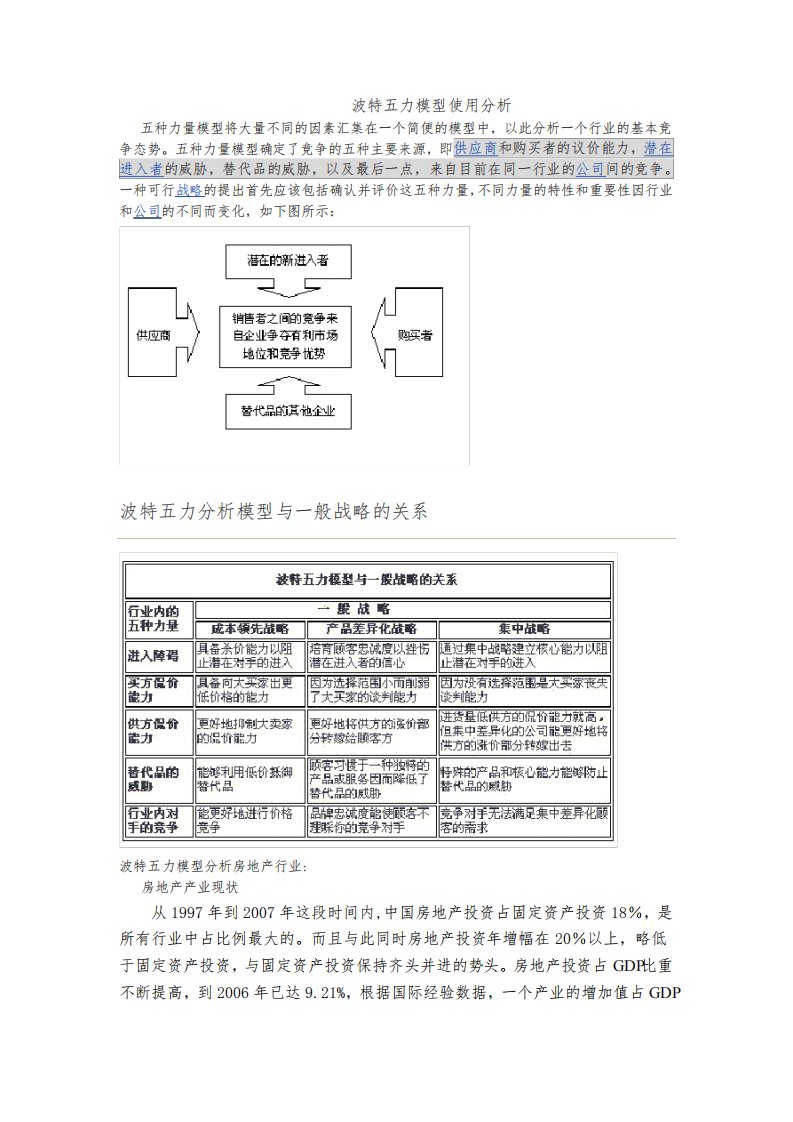 波特五力模型分析报告