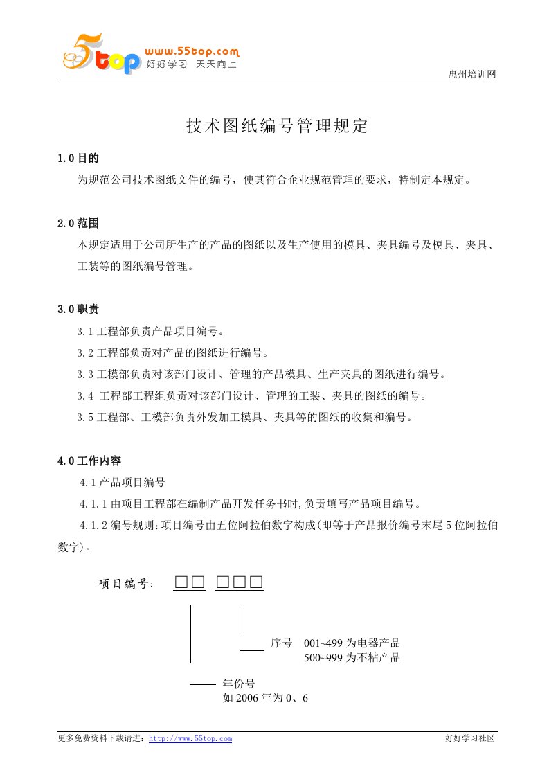 技术图纸编号管理规定