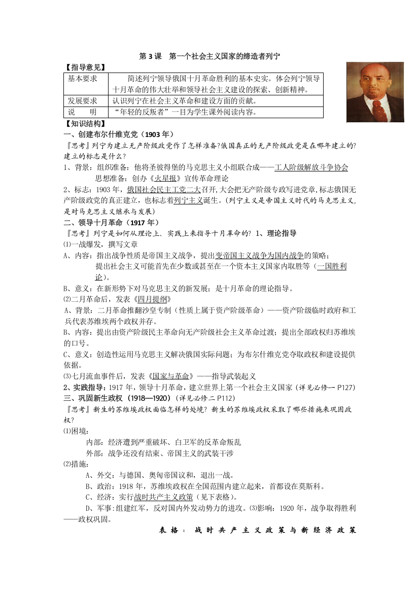 2012高二历史复习学案