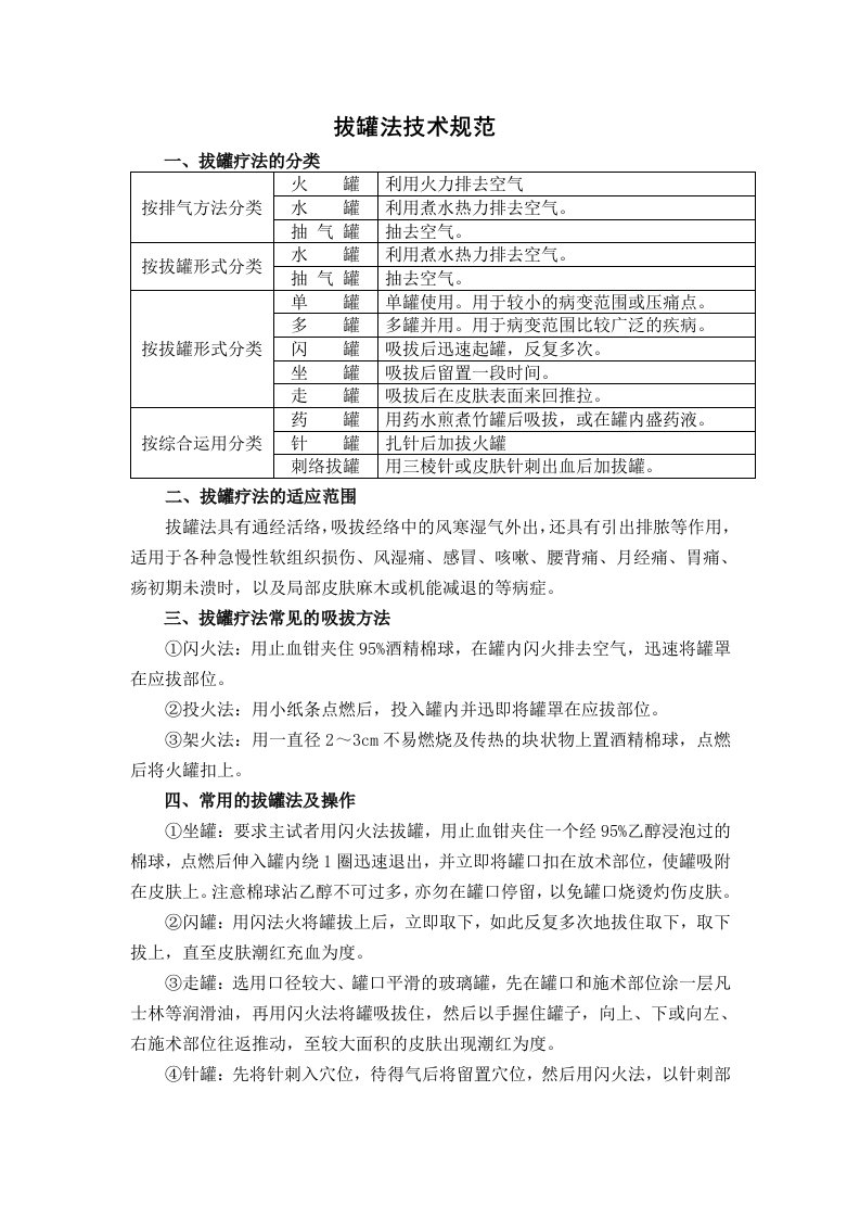 拔罐法技术规范