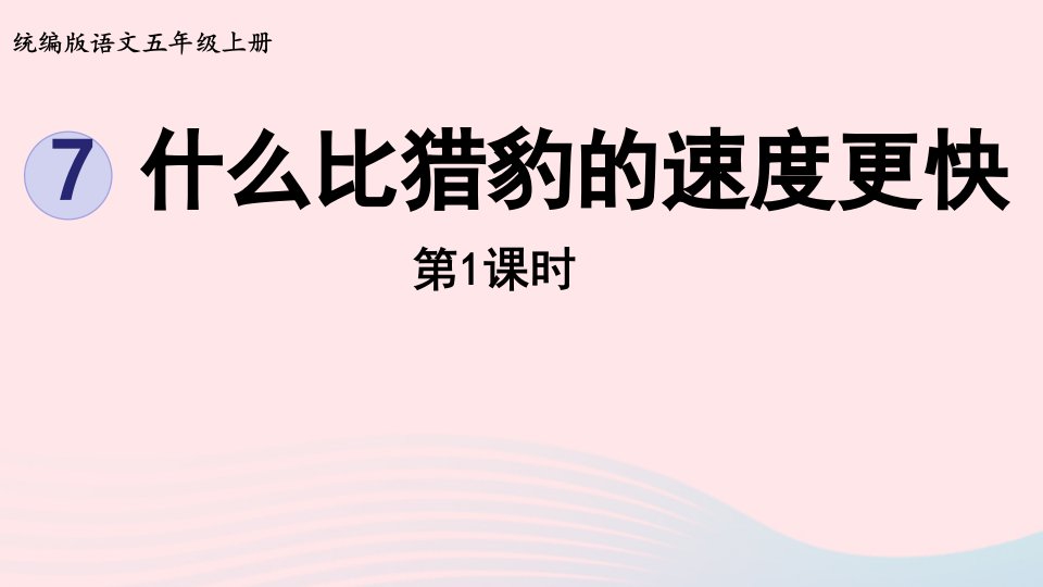 2022五年级语文上册第2单元7什么比猎豹的速度更快第1课时上课课件新人教版