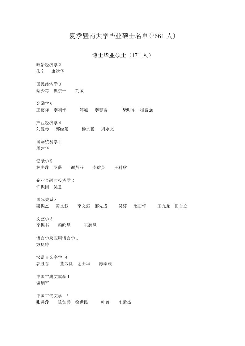 博士毕业研究生暨南大学研究生院