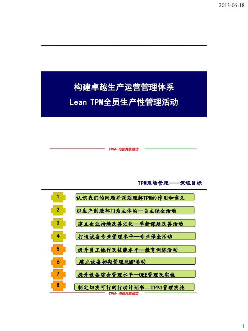 全面生产管理全员维护与保养