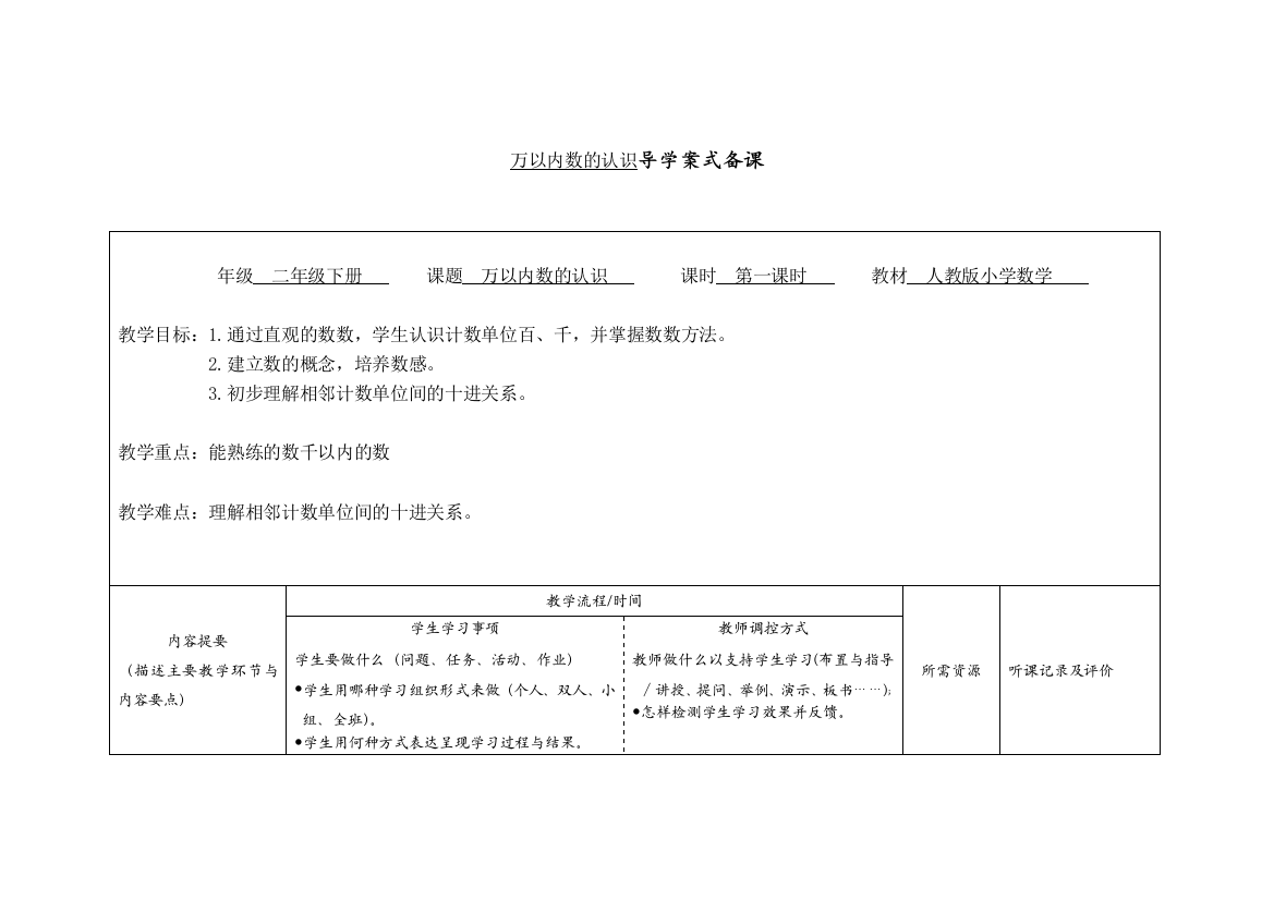 （中小学资料）万以内数的认识