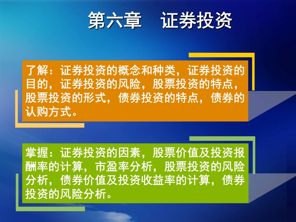 财务管理第六章证券投资