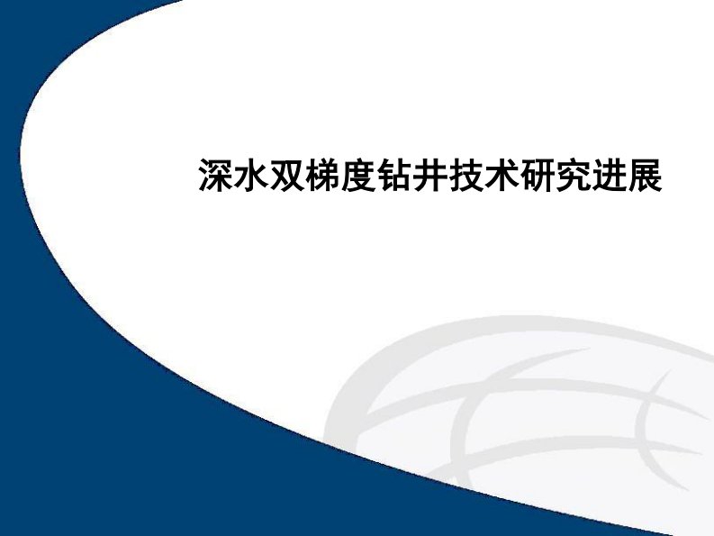 深水双梯度钻井技术研究进展