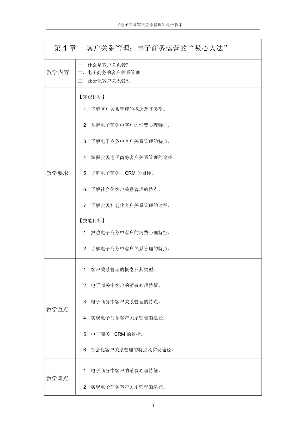 《电子商务客户关系管理》教案