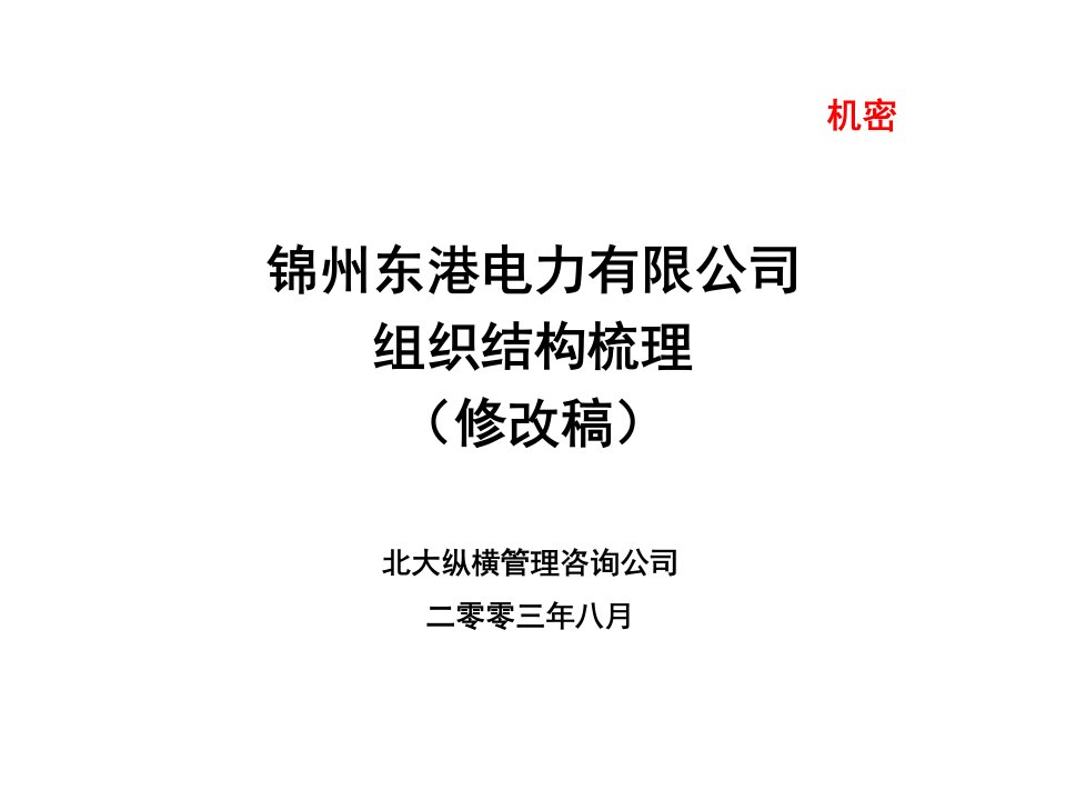 电力行业-锦州东港电力有限公司组织结构梳理报告