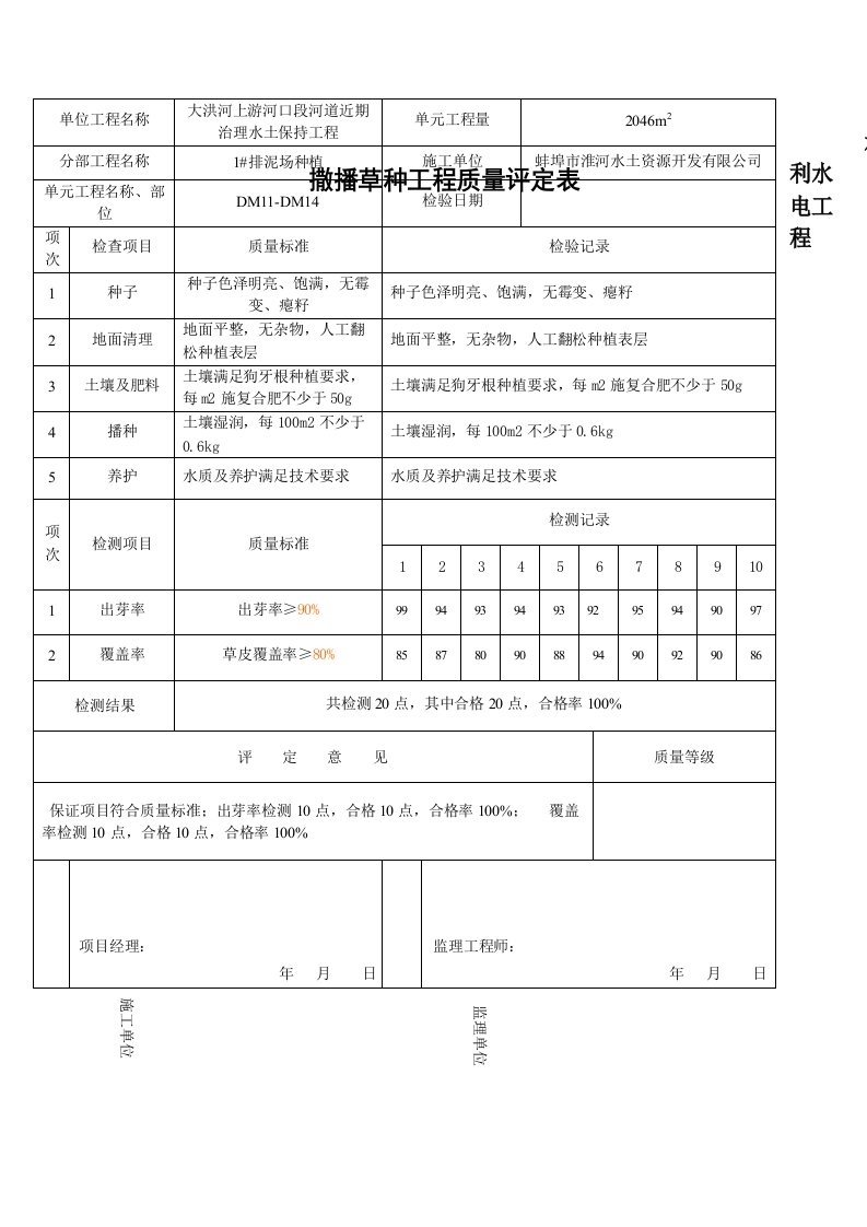 水土保持评定表