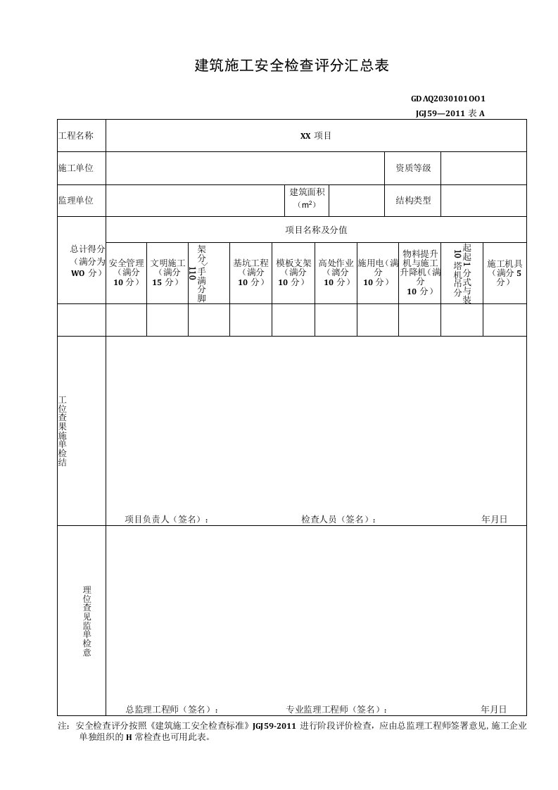 001-1.建筑施工安全检查评分汇总表GDAQ2030101