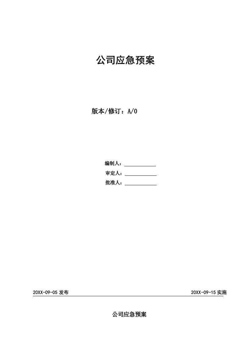 应急预案-万老师审定版公司应急预案