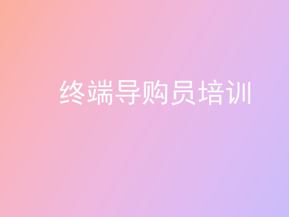 终端导购员培训