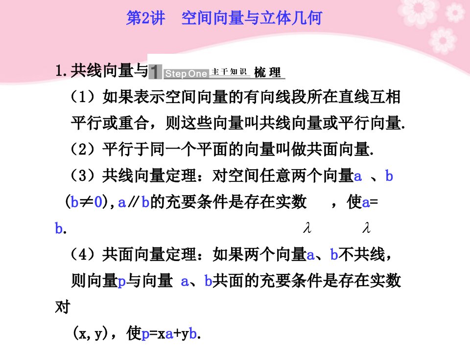 空间向量与立体几何共线向量与共面向量定