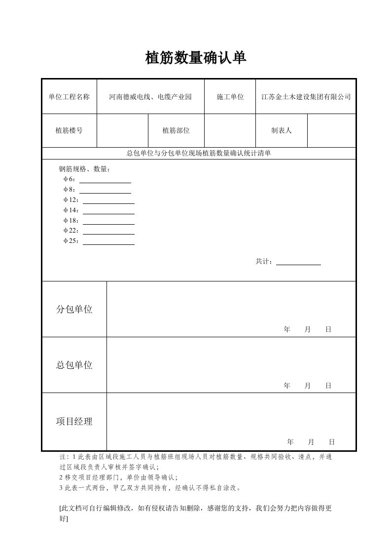 植筋数量统计单