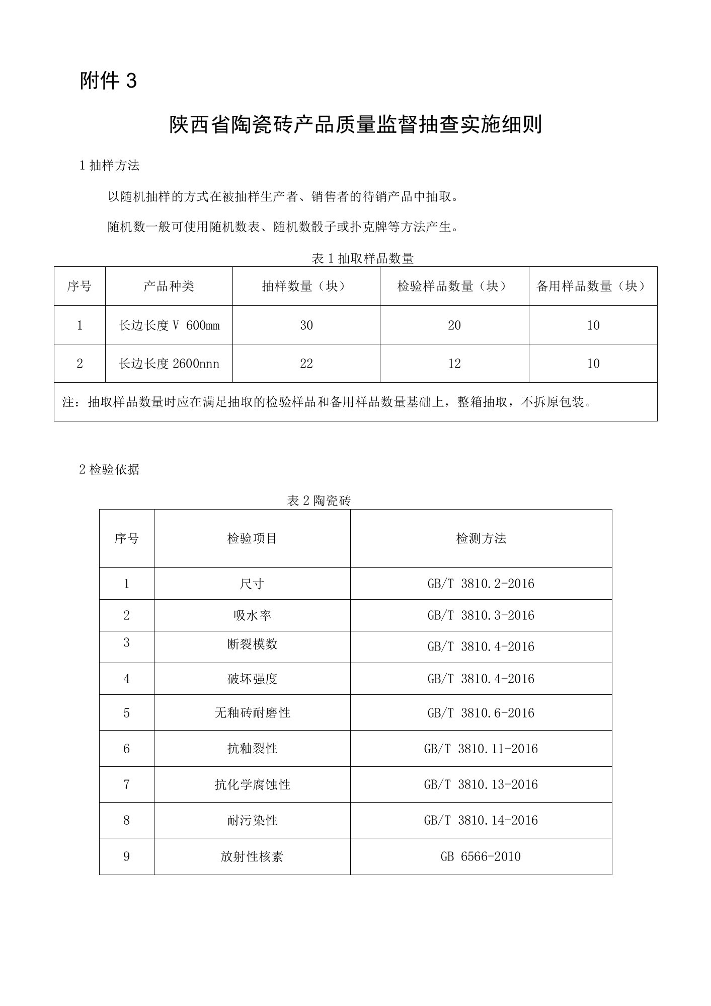 陕西省陶瓷砖产品质量监督抽查实施细则(01)