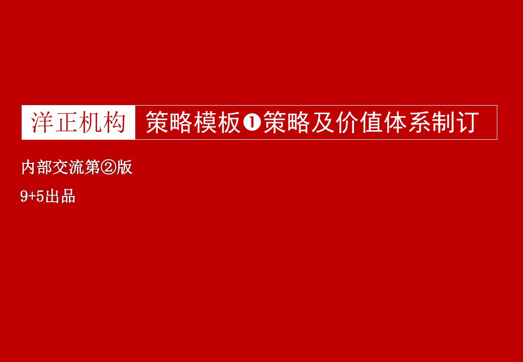 广告策略模板：策略及价值体系制订54页