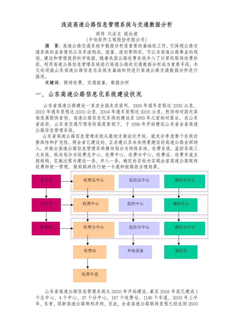 高速公路信息管理系统与交通数据分析