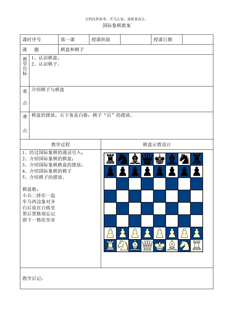 国际象棋教案