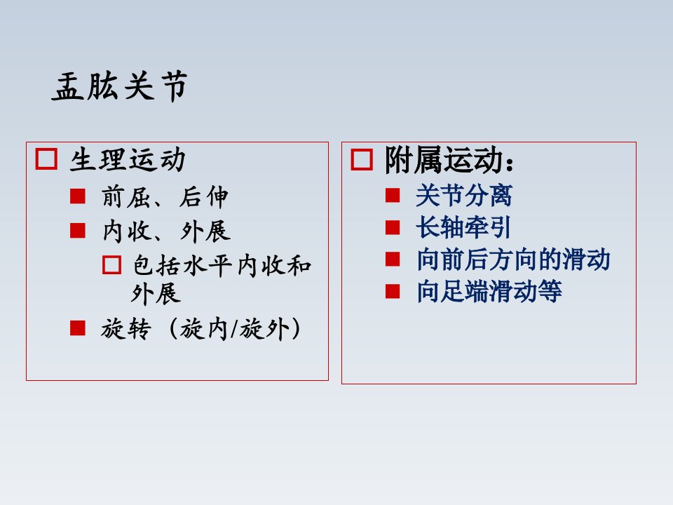 关节松动技术实验