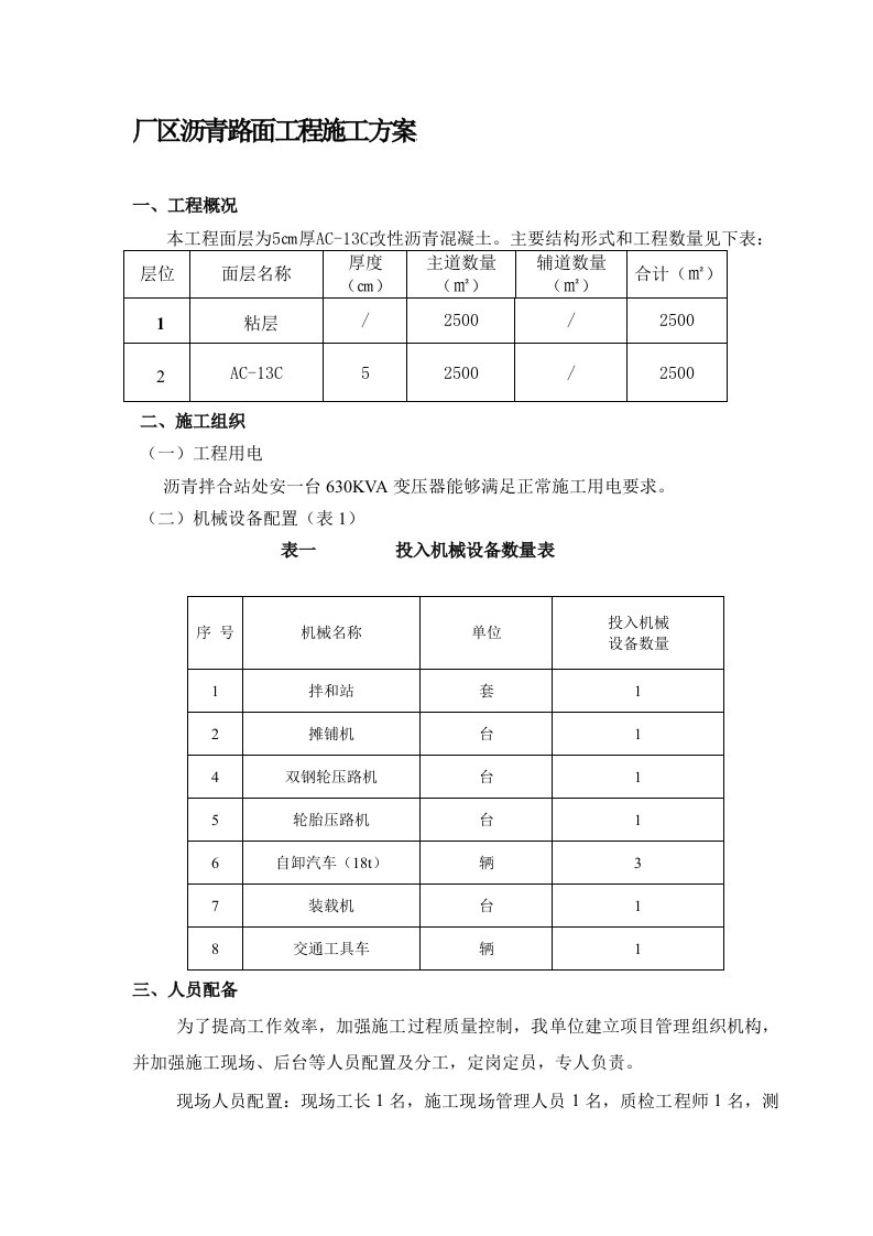 厂区沥青摊铺施工方案