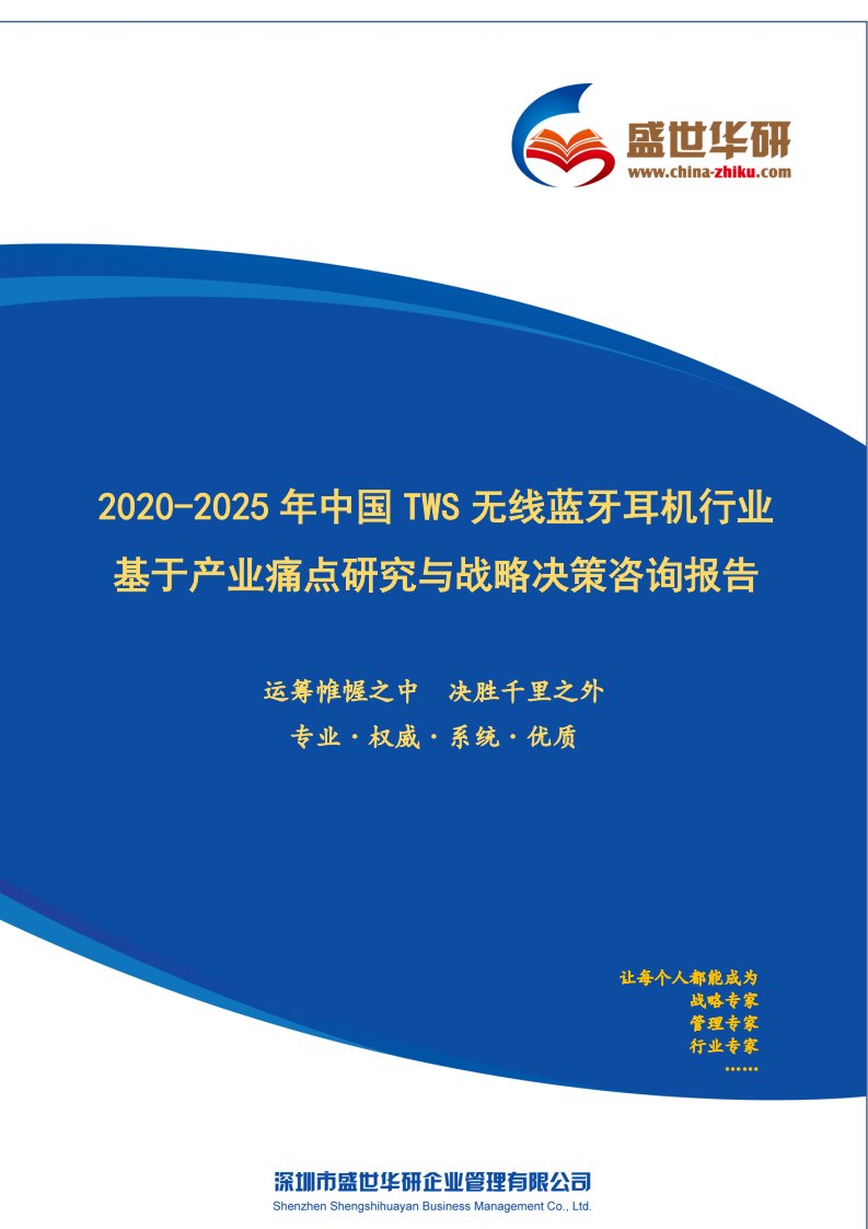 【完整版】2020-2025年中国TWS无线蓝牙耳机行业基于产业痛点研究与战略决策咨询报告