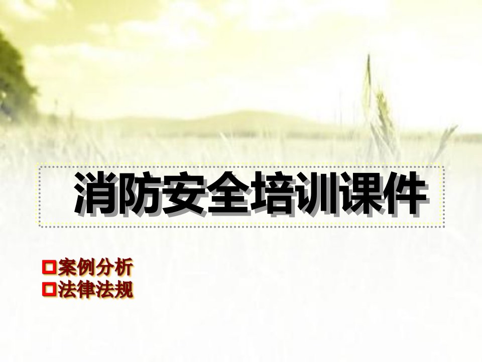 消防安全培训课件(案例、法律)