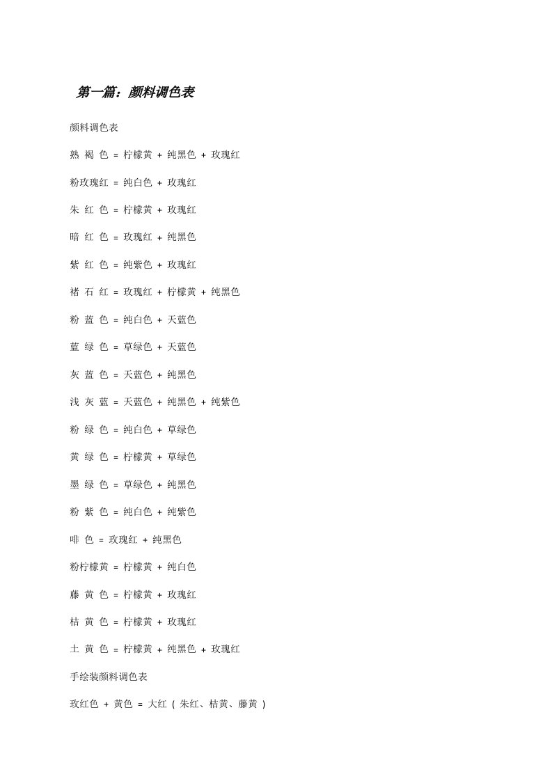 颜料调色表[修改版]