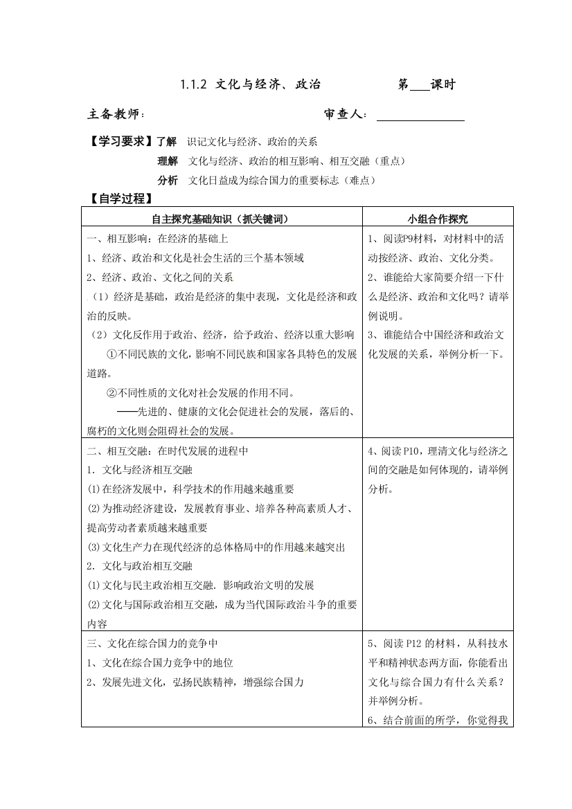 文化与经济、政治