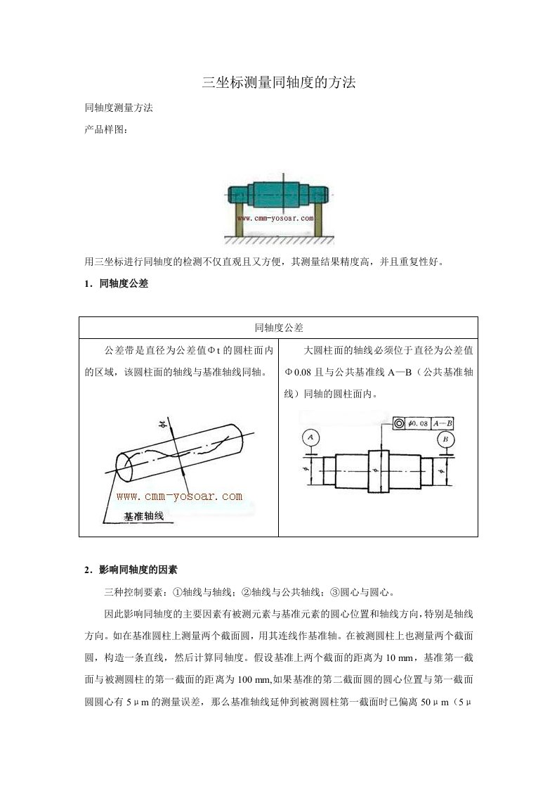 三坐标测量同轴度的方法